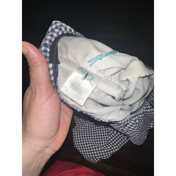 NWT Kona Sol Women’s One Piece Gingham Ruffle Swimsuit Size Large - Picture 3 of 4